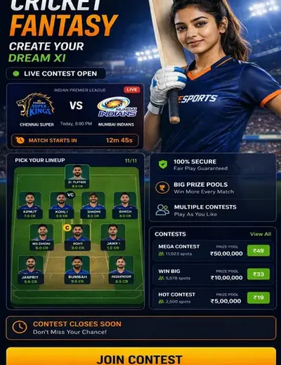 T20 (t20 live score) fantasy cricket & matchday visual 3